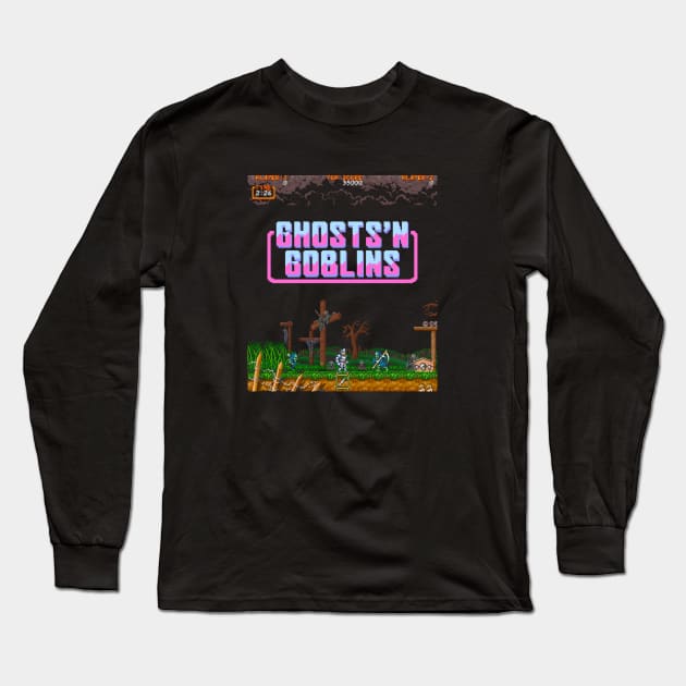 Mod.1 Arcade Ghosts 'n Goblins Video Game Long Sleeve T-Shirt by parashop